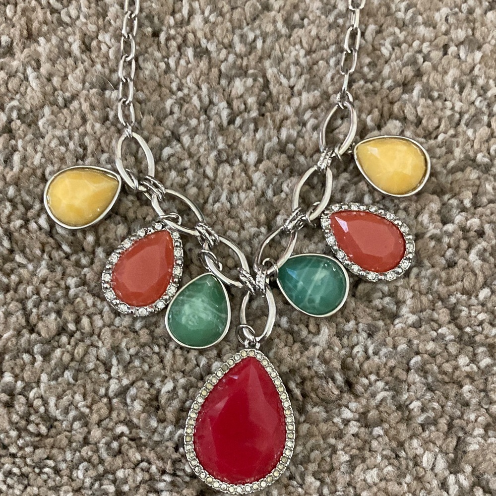 Elegant Multicolor Teardrop Necklace